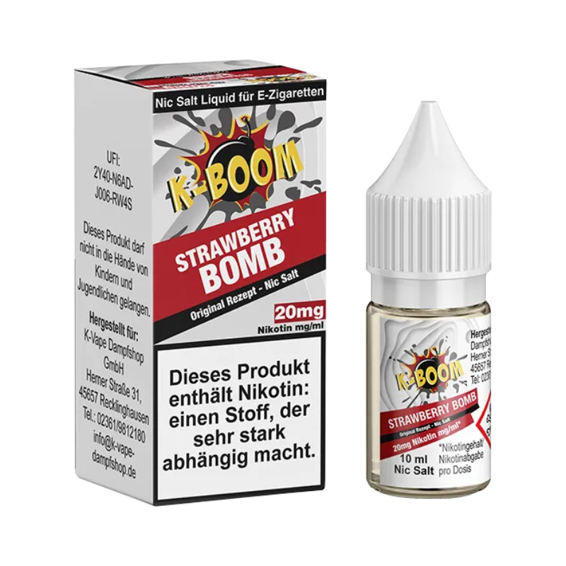 K-Boom Strawberry Bomb Nikotinsalz Liquid 10ml