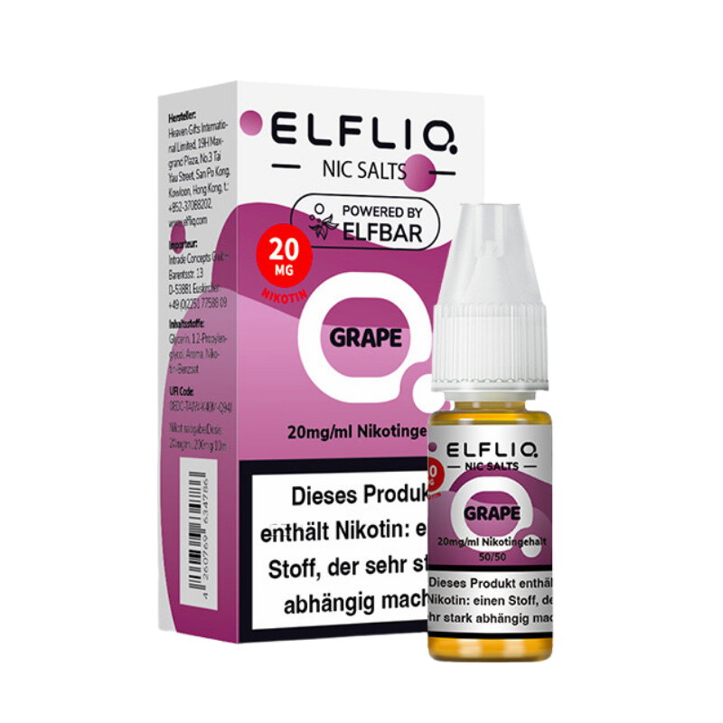 ElfLiq by Elfbar Grape Nikotinsalz Liquid 10ml