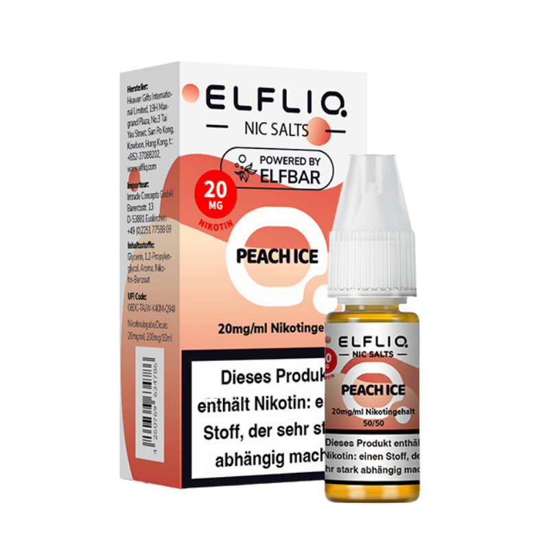 ElfLiq by Elfbar Peach Ice Nikotinsalz Liquid 10ml