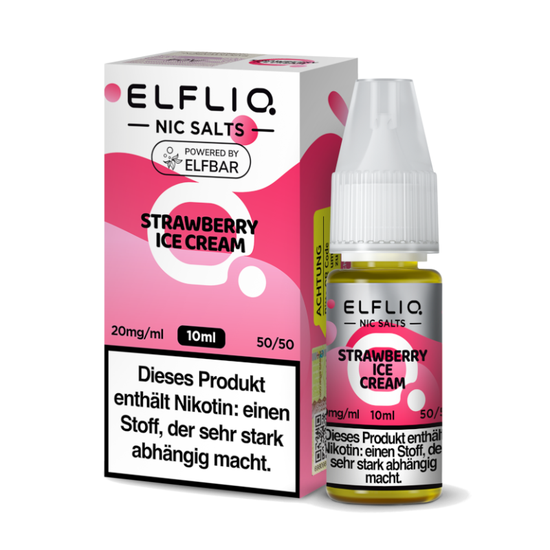 ElfLiq by Elfbar Strawberry Ice Cream Nikotinsalz Liquid 10ml
