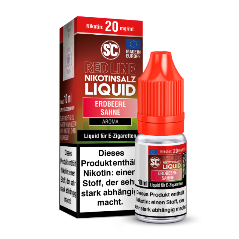 SC Liquids Red Line Erdbeere Sahne Nikotionsalz Liquid 10ml